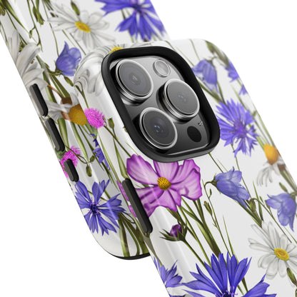 Wildflower Meadow iPhone Case – Purple, Blue, and White Floral Design