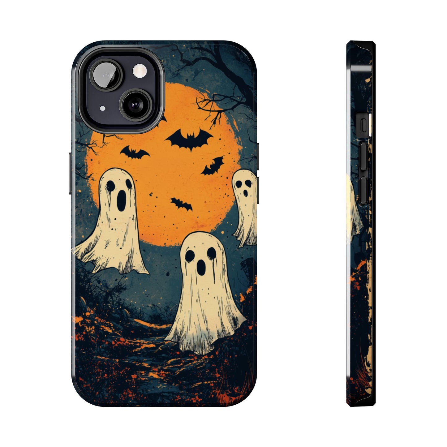 Haunted Ghosts & Full Moon iPhone Case – Spooky Halloween Design