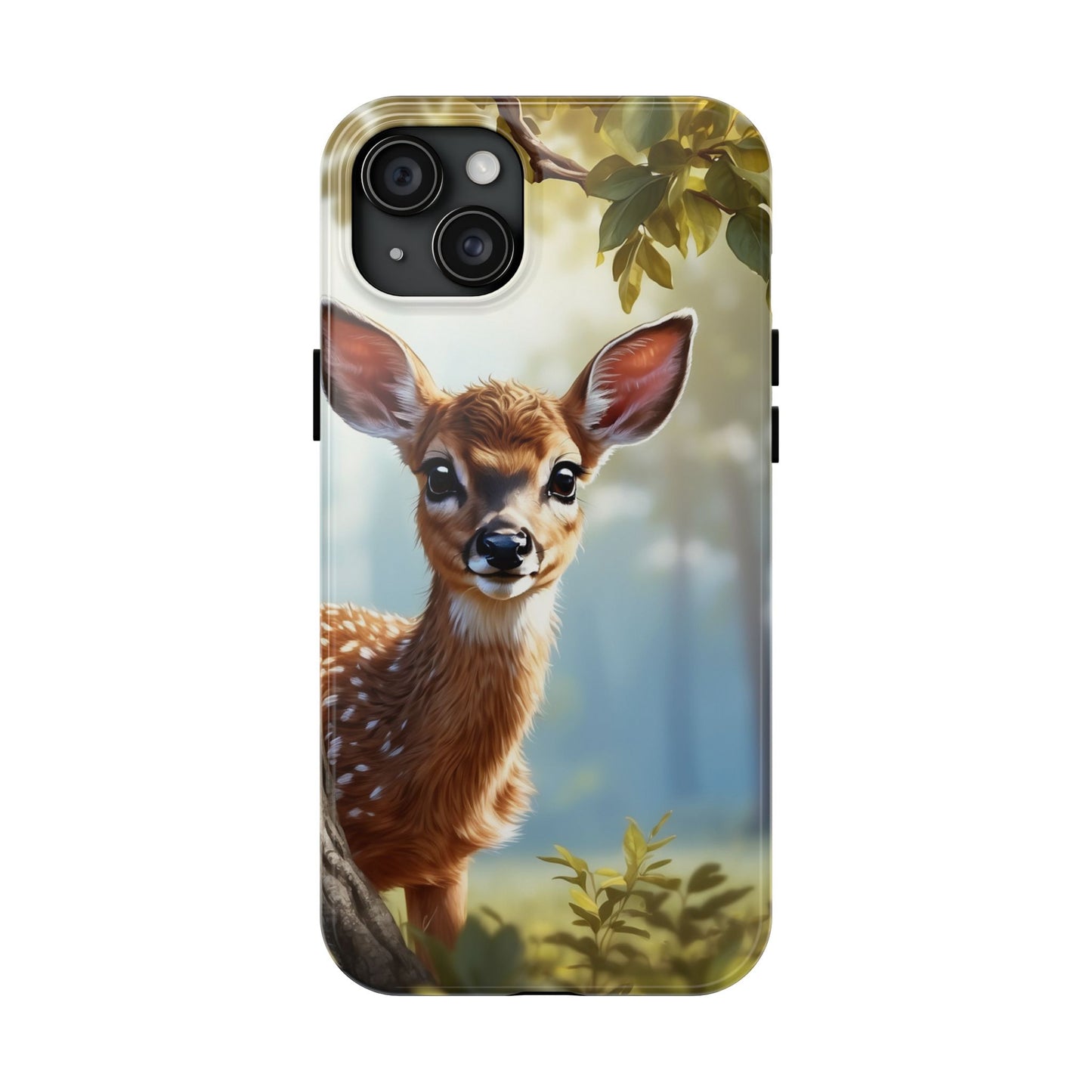 Whimsical Fawn in a Sunlit Forest iPhone Case