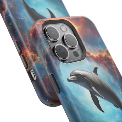 Cosmic Dolphin Space Vibes - MagSafe-Compatible Case