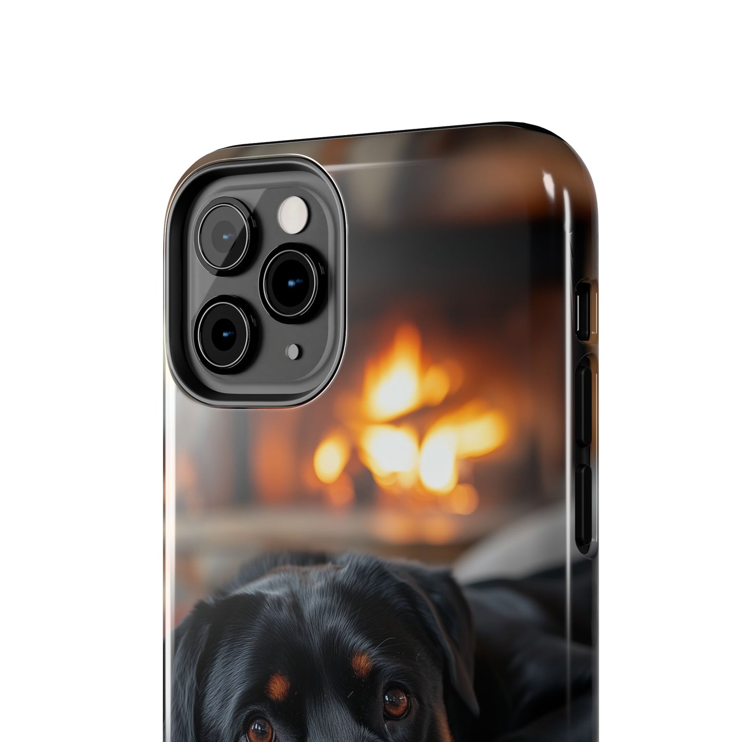 Warm Rottweiler by the Fireplace Samsung Galaxy Case – Rustic Charm for Dog Lovers