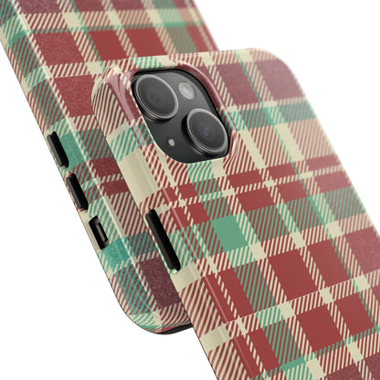 Red & Cream Vintage Plaid – Durable & Stylish iPhone Case