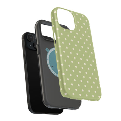 Sage Green Polka Dots – MagSafe iPhone Case