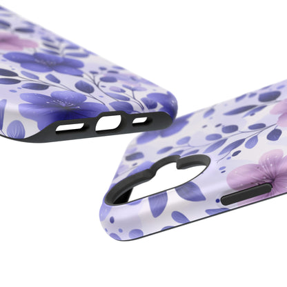 Purple Floral MagSafe iPhone Case – Durable Protection with Elegant Flower Design