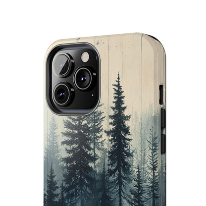 Misty Forest Wood iPhone Case - Nature-Inspired Protective Cover