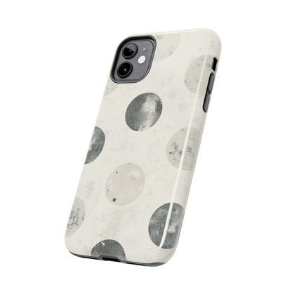 Vintage Polka Dot iPhone Case - Neutral Retro Protective Cover