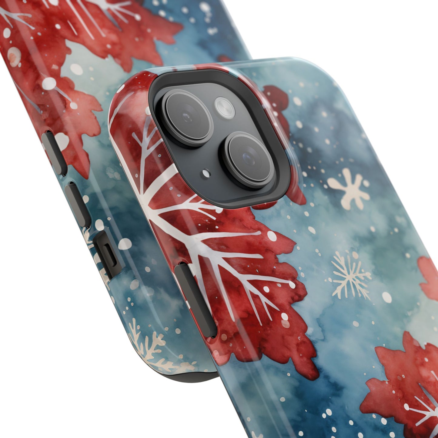 Crimson Snowflake Charm – MagSafe iPhone Case