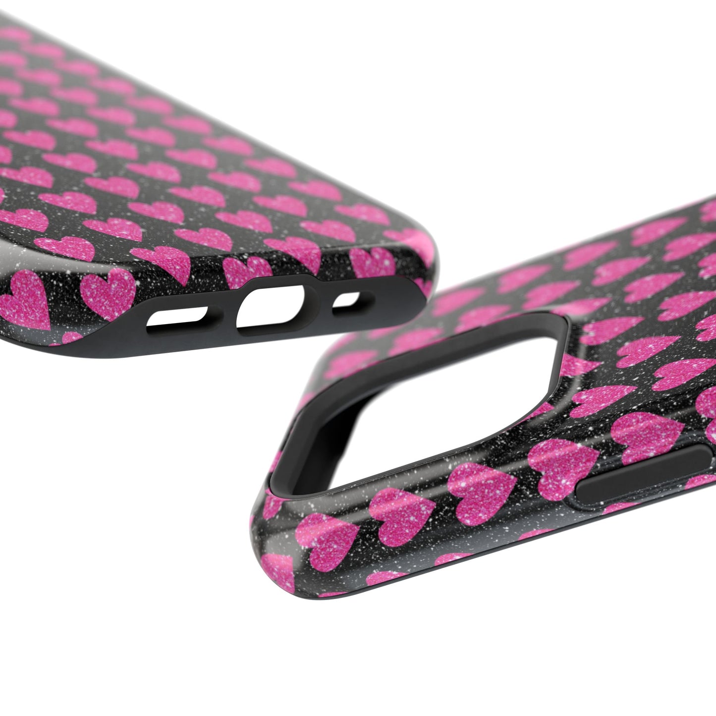 Glitter Pink Hearts MagSafe Case