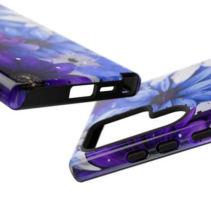 Vibrant Purple & Blue Floral Splash - Samsung Galaxy Series Case