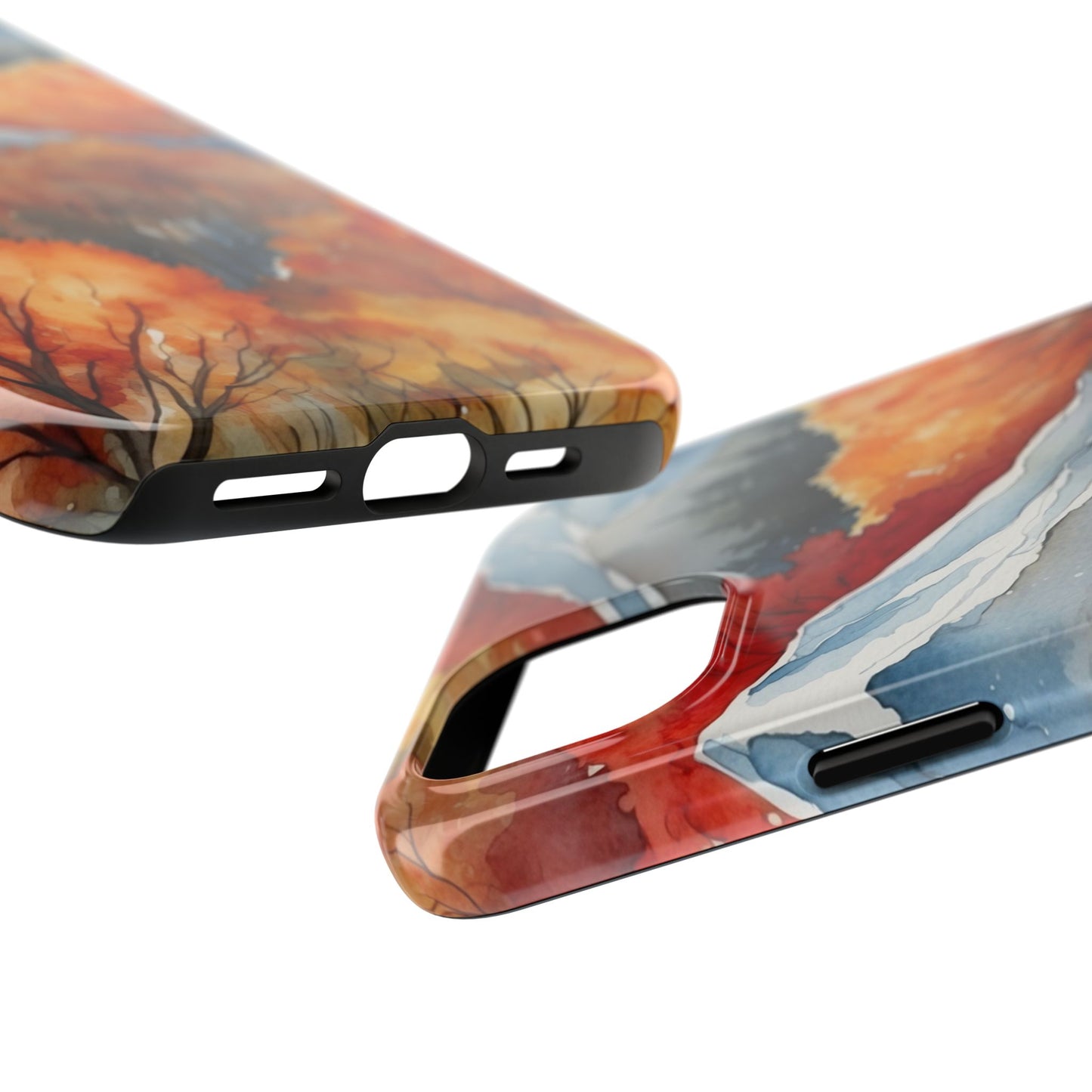 Autumn Mountain Forest Watercolor - iPhone Case