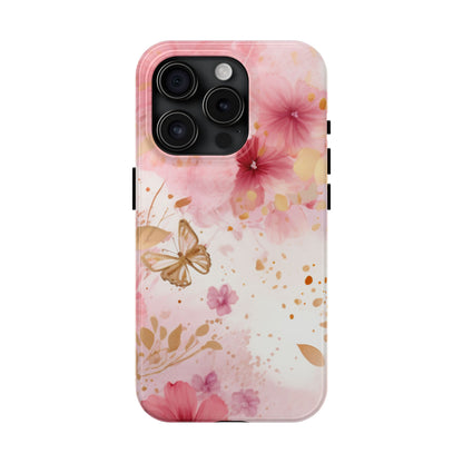 Blush Pink Floral Butterfly - iPhone Case