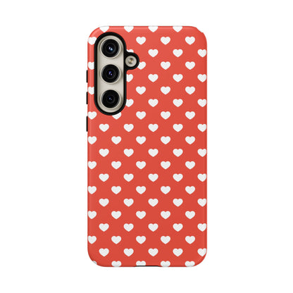 White Hearts on Red Samsung Case