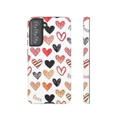 Samsung Galaxy Case: Hand-Drawn Hearts & Love