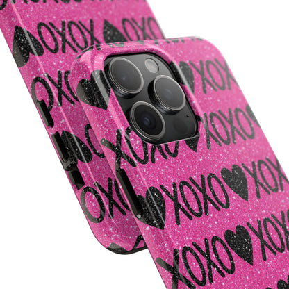 XOXO Glitter Hearts iPhone Case