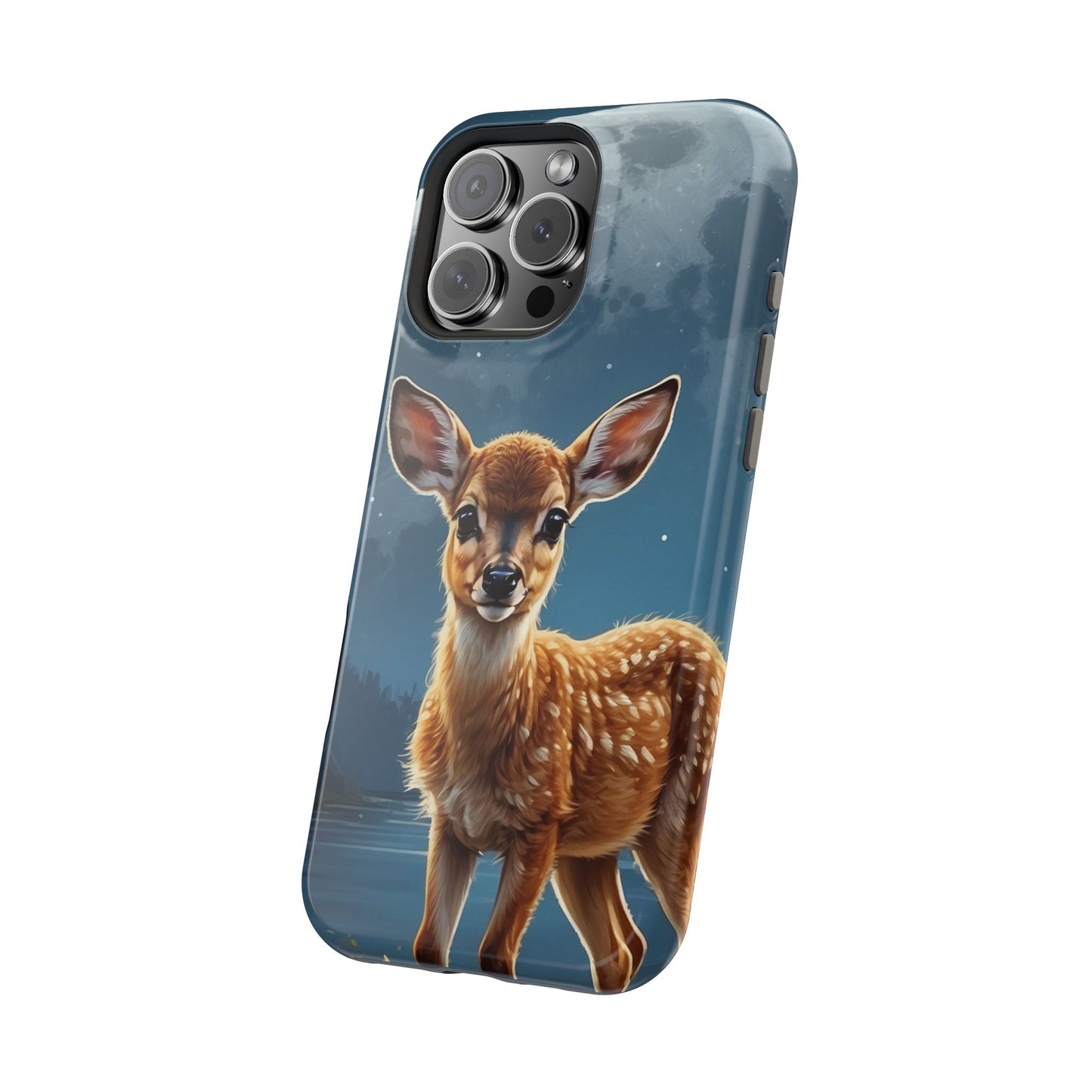 MagSafe-Compatible iPhone Case – Enchanted Fawn Under the Moonlit Sky