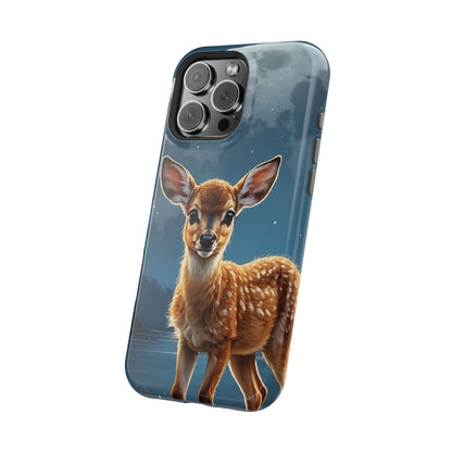 MagSafe-Compatible iPhone Case – Enchanted Fawn Under the Moonlit Sky