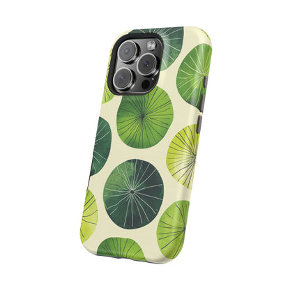 Watercolor Lily Pads MagSafe iPhone Case – Shockproof, Matte Finish, Dual-Layer Protection