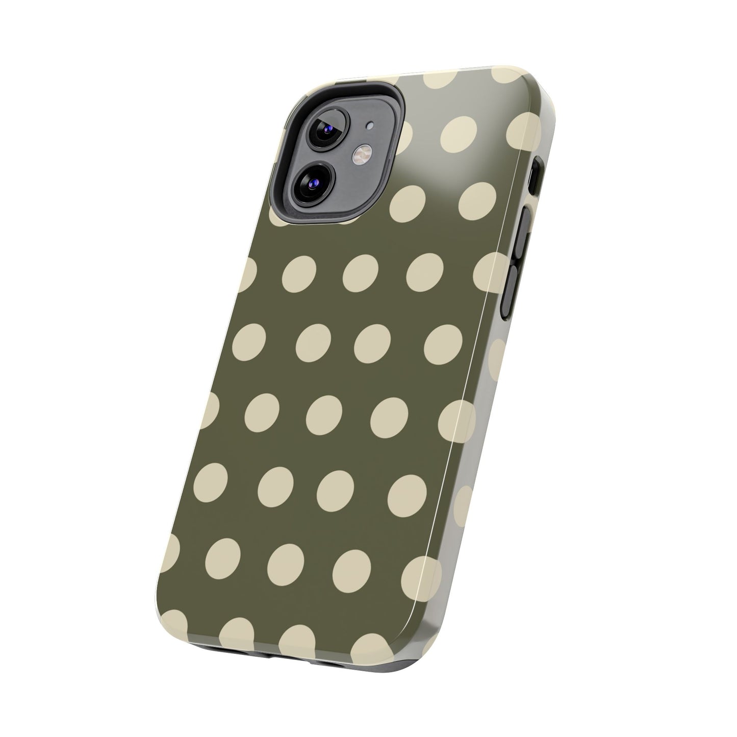 Vintage Green & Cream Polka Dots – iPhone Case