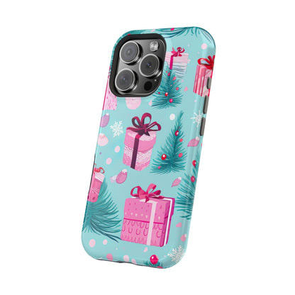 Festive Pink Christmas Gifts and Evergreen MagSafe iPhone Case – Holiday Theme, Protective Cover