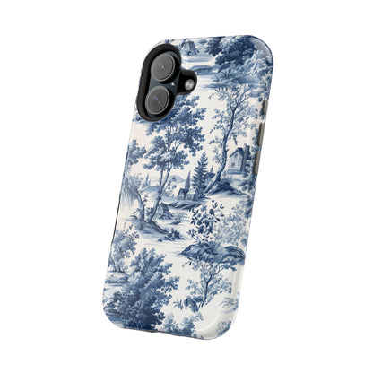 Vintage Charm Blue Toile iPhone Case