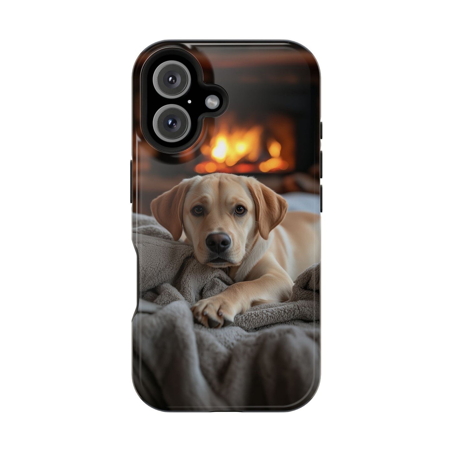 Cozy Golden Retriever by the Fireplace - MagSafe Case