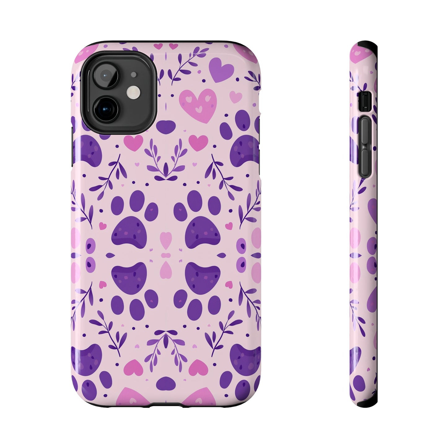 Pastel Paw Print iPhone Case - Cute Pet-Themed Floral Protective Cover