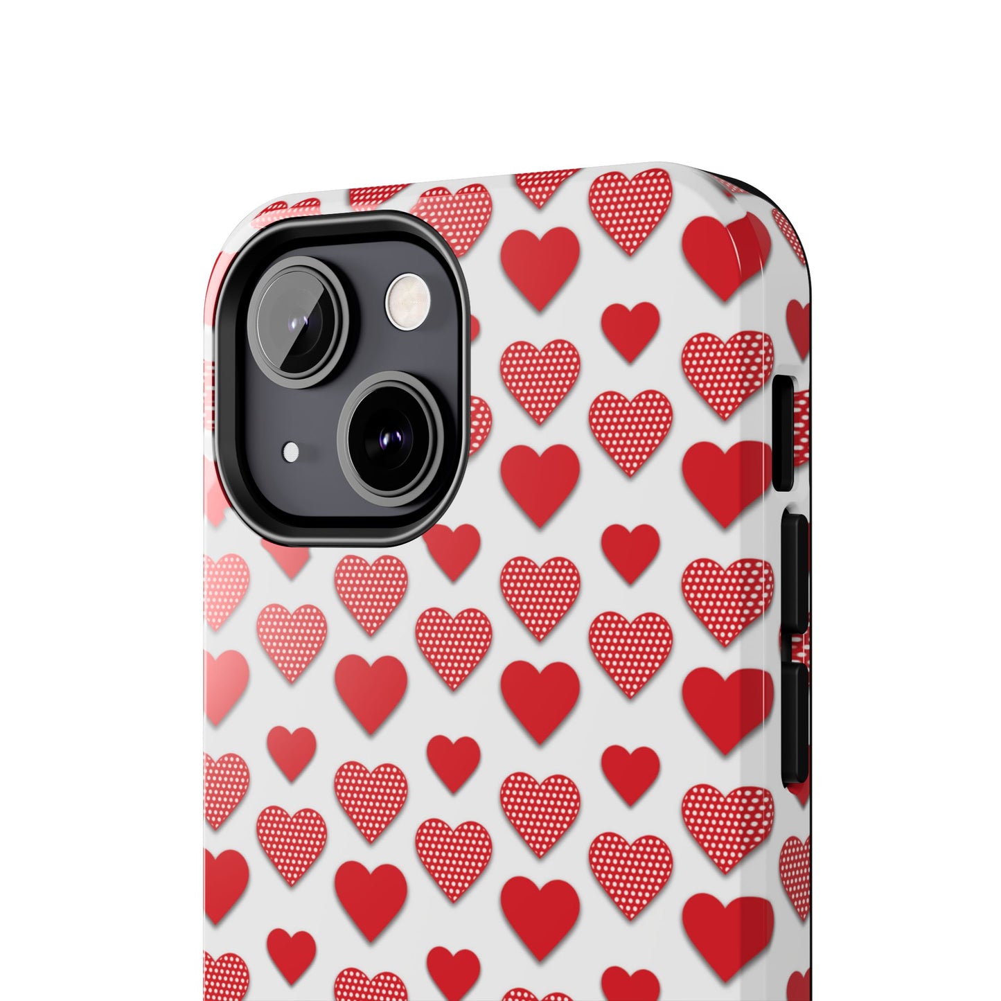 Red & Polka Dot Hearts iPhone Case