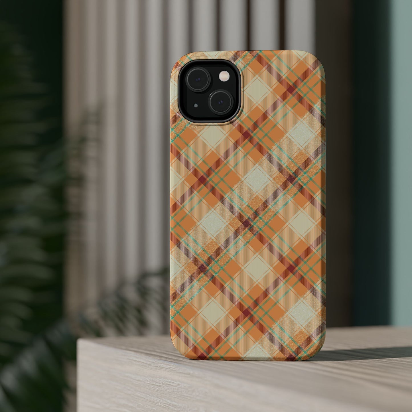 MagSafe Case - Warm Autumn Plaid Design