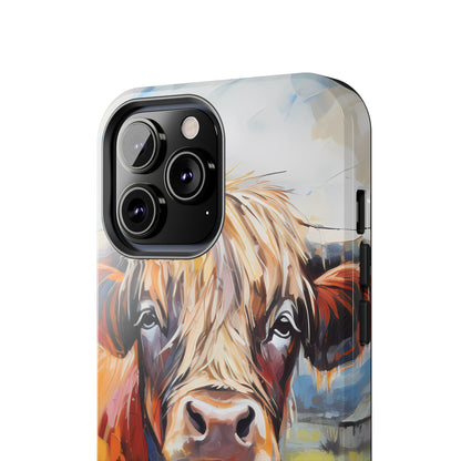 Cute Western Phone Case | Highland Cow | Robust Rocky Mountain-Inspired | Expressionism | Fresco