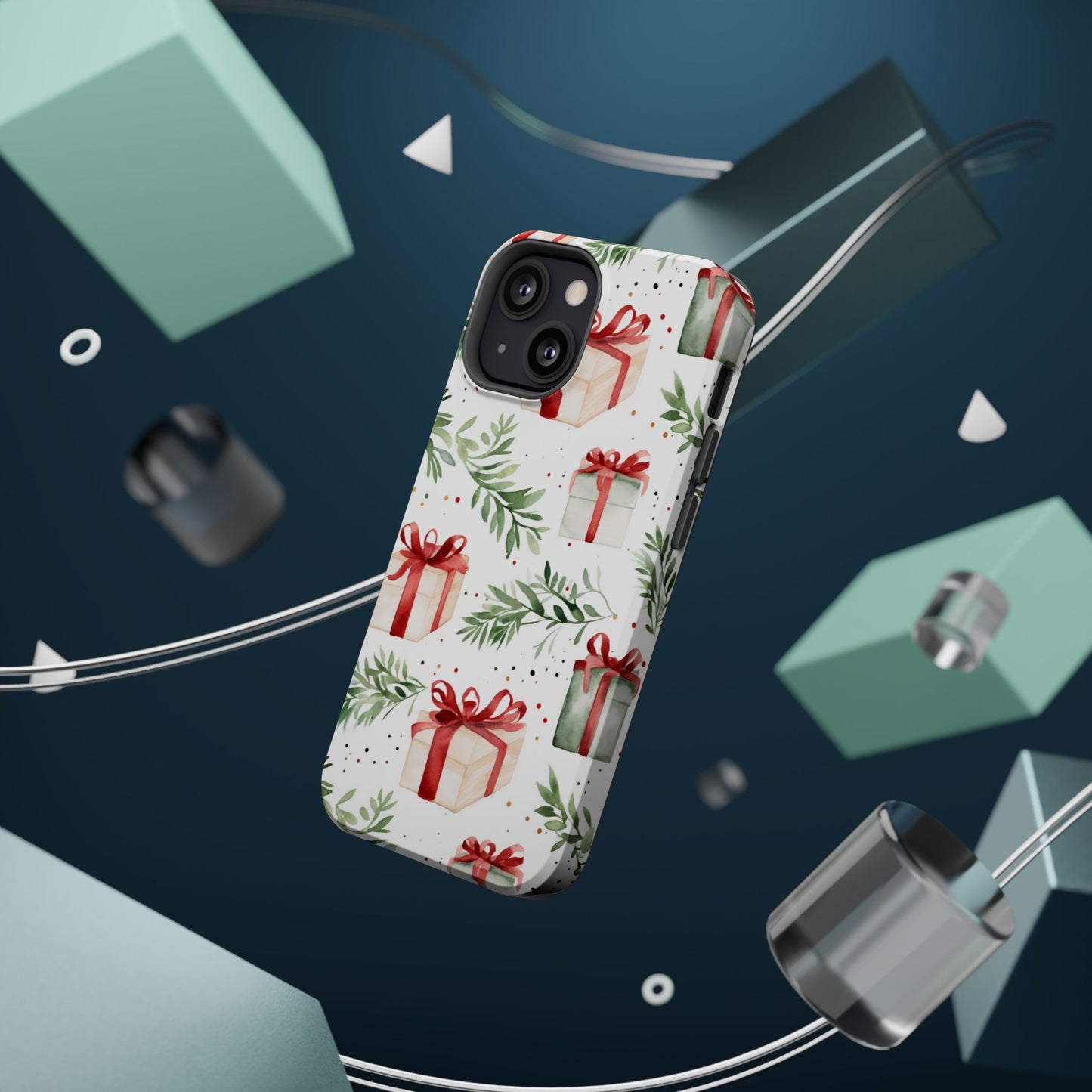 Watercolor Holiday Gifts & Greenery - MagSafe iPhone Series Case