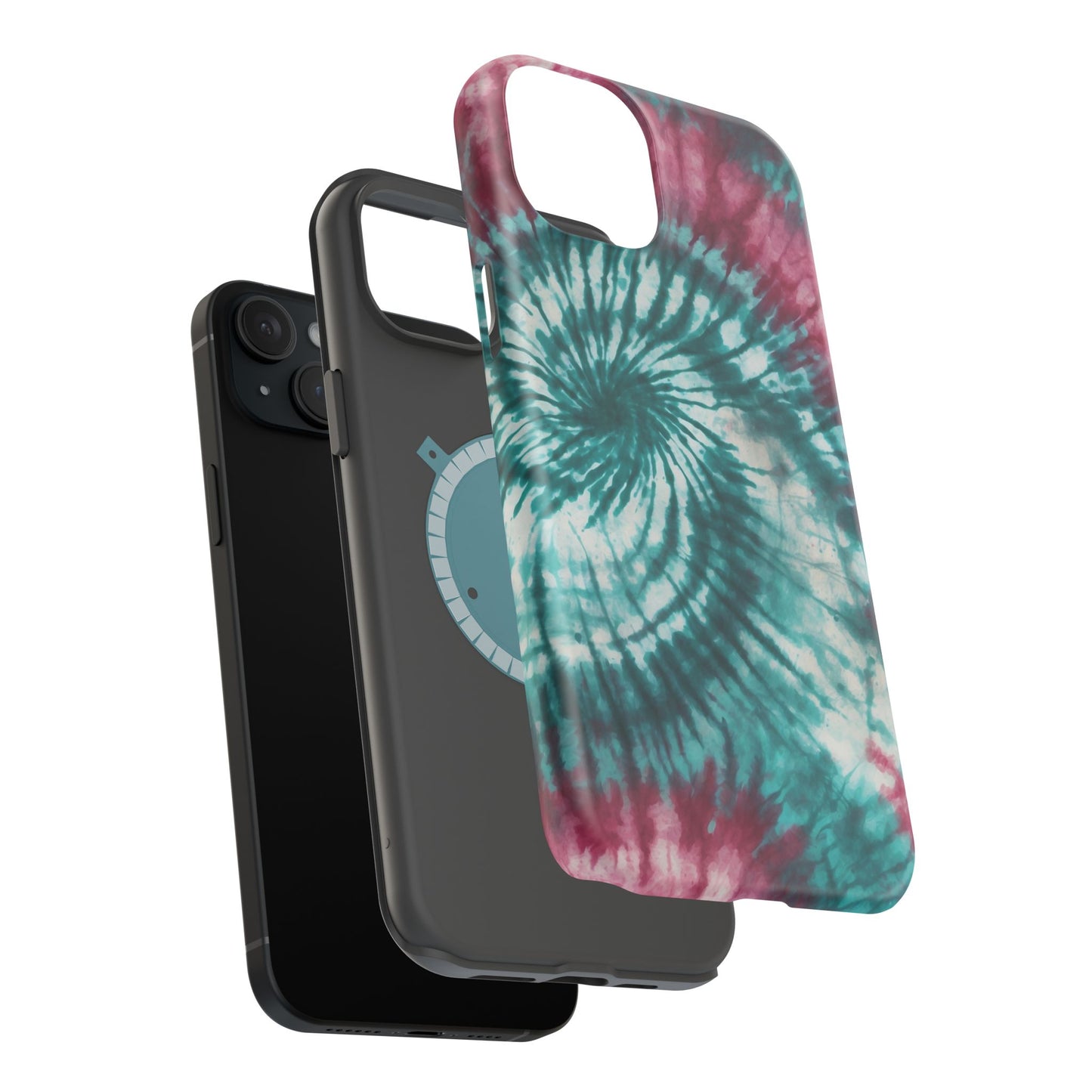 Teal and Pink Tie-Dye MagSafe Case – Stylish and Functional