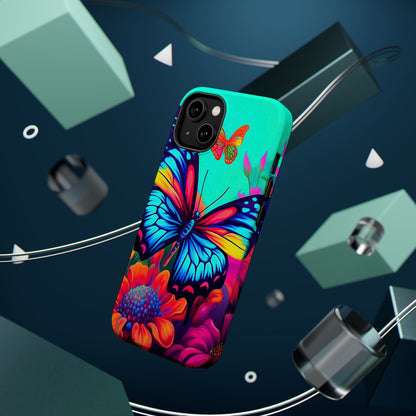 Vivid Butterfly & Floral Burst - MagSafe iPhone Case