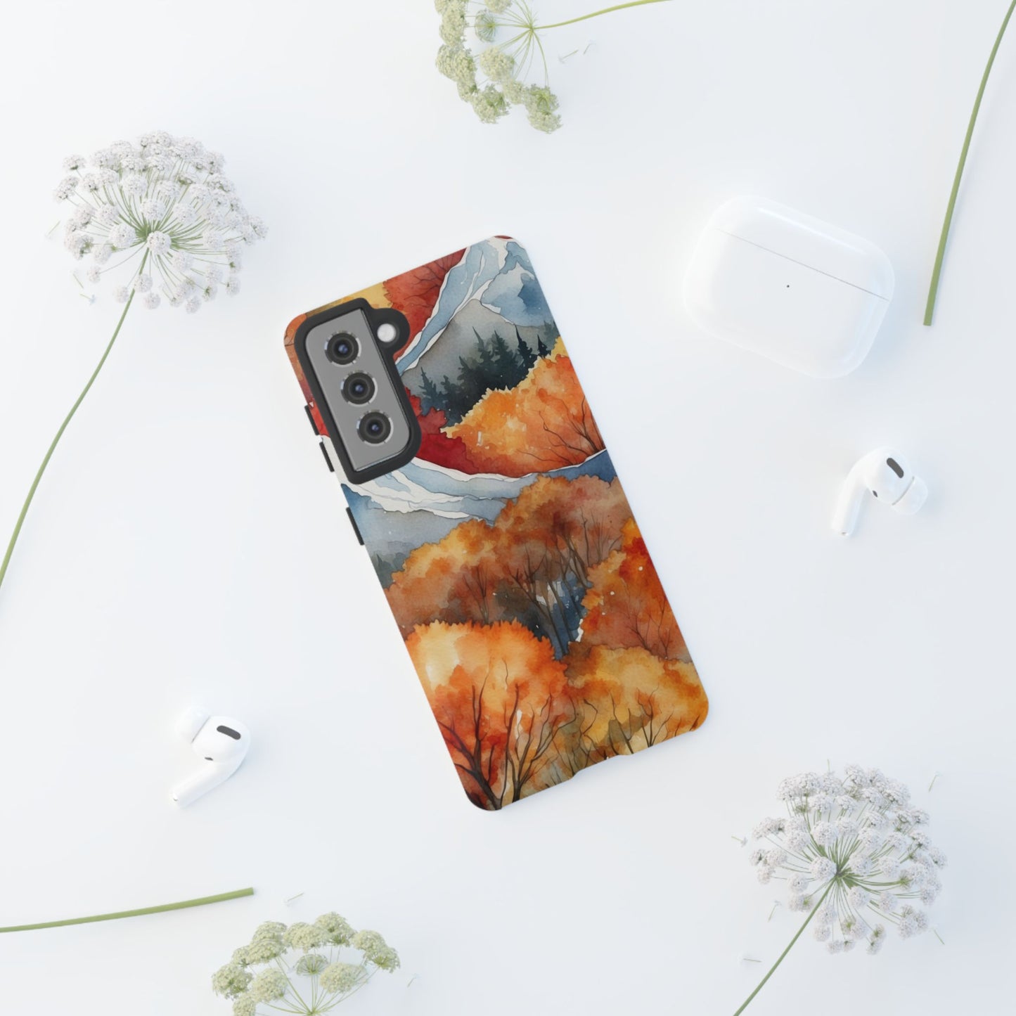 Autumn Mountain Forest Watercolor - Samsung Galaxy Case