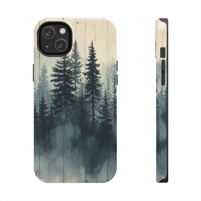 Misty Forest Wood iPhone Case - Nature-Inspired Protective Cover