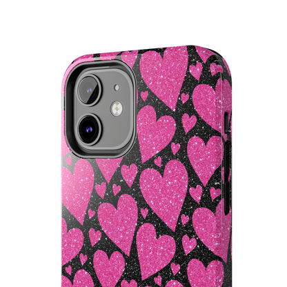 Glitter Hearts iPhone Case