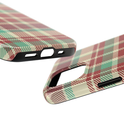 Red & Cream Vintage Plaid – Durable & Stylish iPhone Case