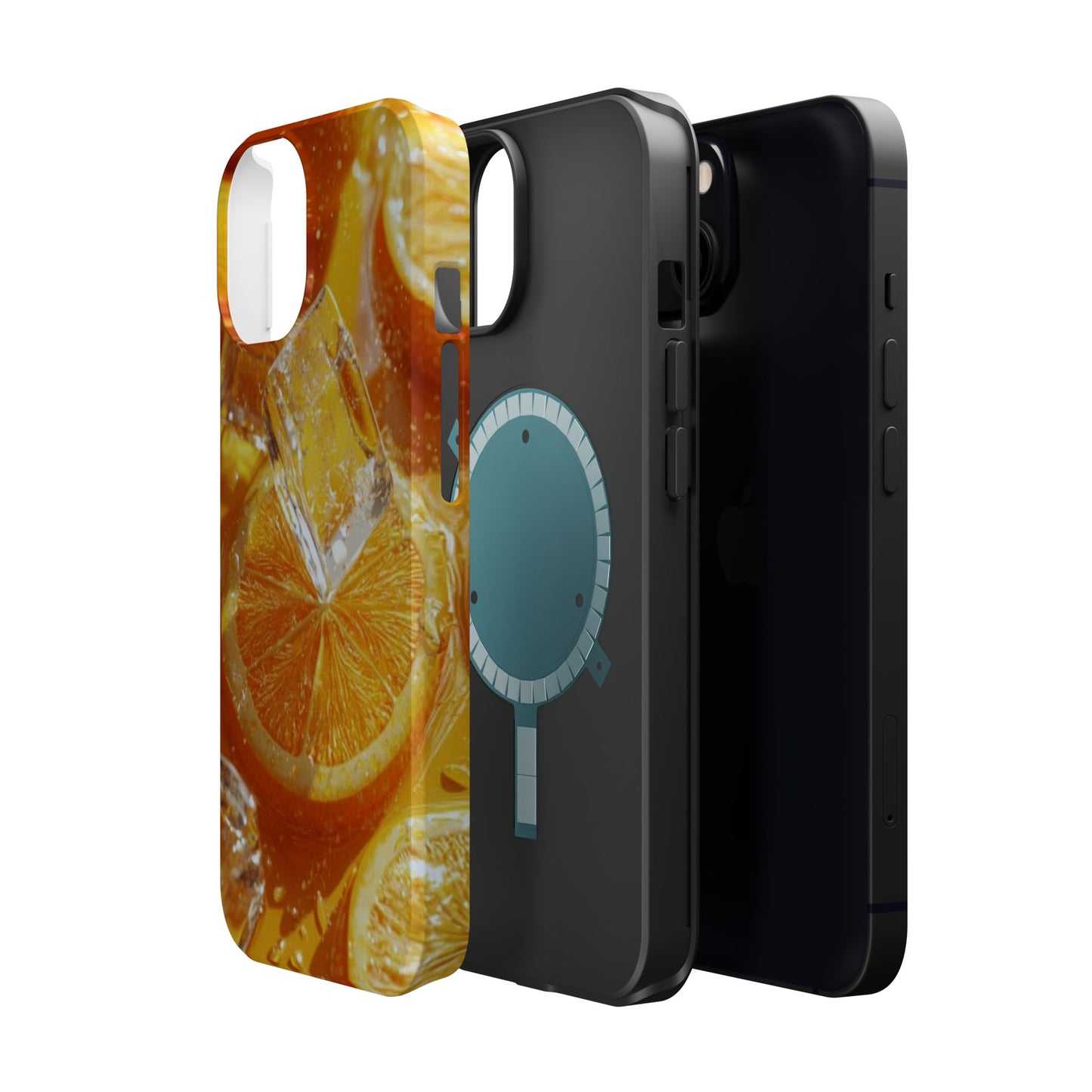 Citrus Orange Splash MagSafe iPhone Case – Dual-Layer Tough Protection, Vibrant Summer Design