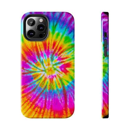 Rainbow Spiral Tie-Dye iPhone Case – Bright & Retro Design