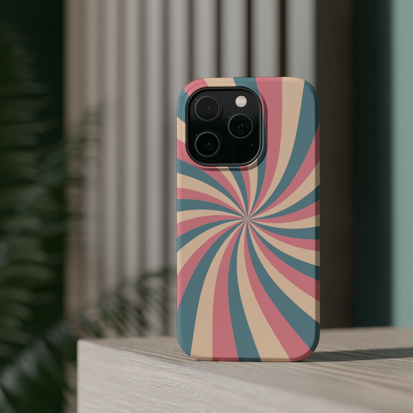 Vintage Pastel Swirl MagSafe iPhone Case – Dual-Layer Protection with 70s-Inspired Design