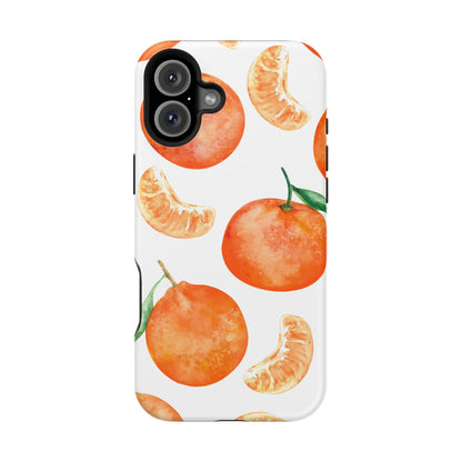 Tangerine Dreams Tough MagSafe iPhone Case – Watercolor Orange Design, Shockproof Dual Protection