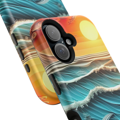 Tropical Sunset Paper Art Ocean – iPhone Series Case