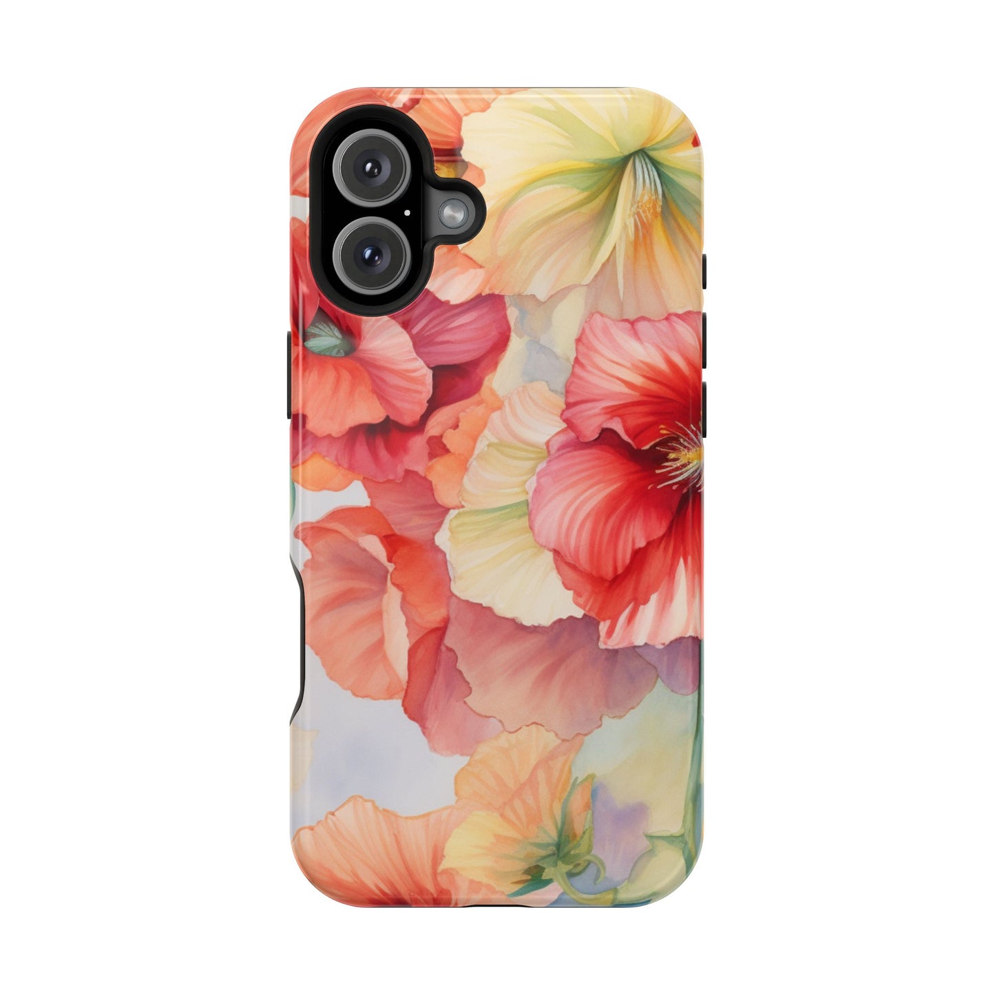 Gumamela Blush Pink Watercolor Floral – MagSafe Compatible iPhone Case