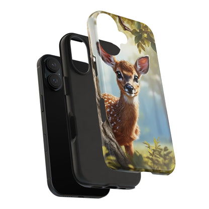 Whimsical Fawn in a Sunlit Forest iPhone Case