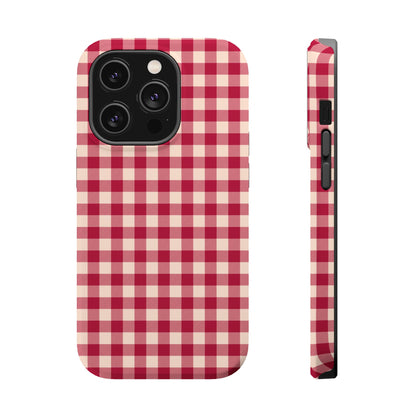 Vintage Red Gingham Check – MagSafe iPhone Case