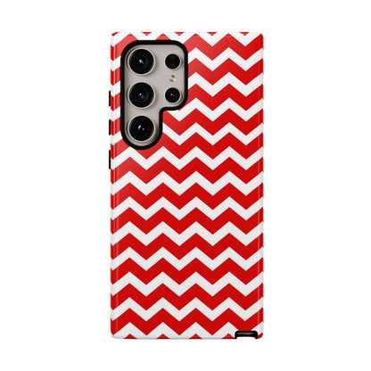 Bold Red & White Chevron – Modern Geometric Samsung Galaxy Case