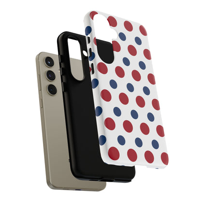 Patriotic Navy, White, and Red Polka Dot Samsung Galaxy Case