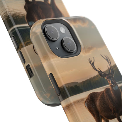 Majestic Stag at Sunset – MagSafe iPhone Case