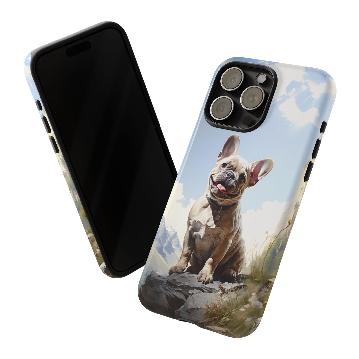 Frenchie iPhone Samsung Galaxy Phone Case! French Bull Dog Standing Proudly. Extremely Tough & Durable With Dual Layer Protection.