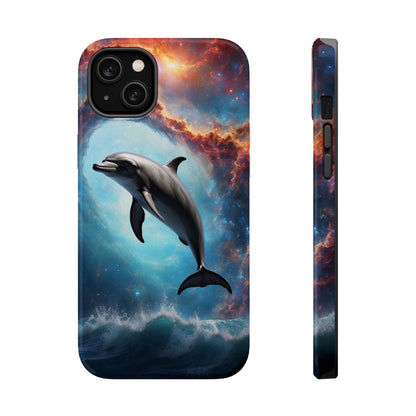 Cosmic Dolphin Space Vibes - MagSafe-Compatible Case