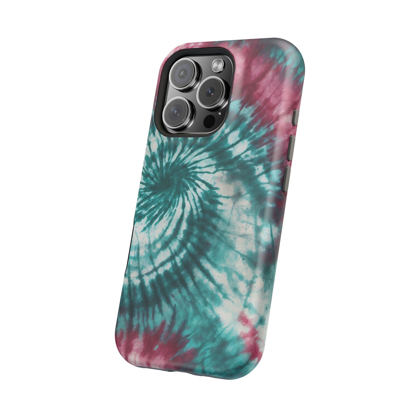 Teal and Pink Tie-Dye MagSafe Case – Stylish and Functional